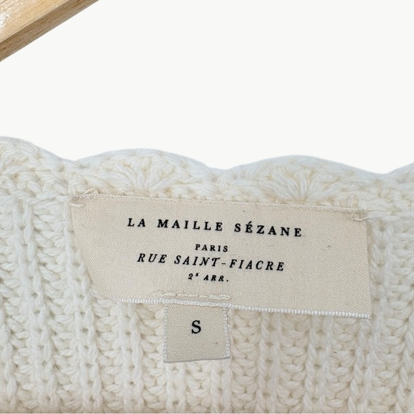 Sézane Moira Cardigan Jumper Sweater | Sz Small | Ecru (Off White) - Picture 5 of 16